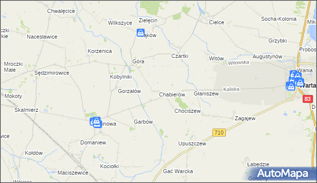 mapa Chabierów, Chabierów na mapie Targeo