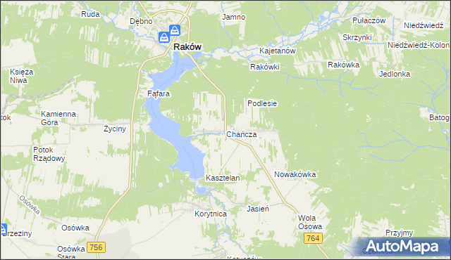 mapa Chańcza, Chańcza na mapie Targeo