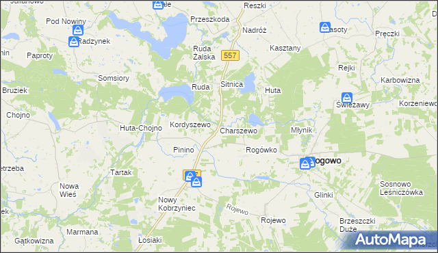 mapa Charszewo, Charszewo na mapie Targeo