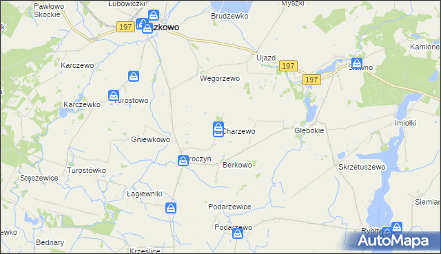 mapa Charzewo, Charzewo na mapie Targeo