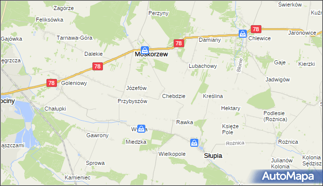 mapa Chebdzie, Chebdzie na mapie Targeo