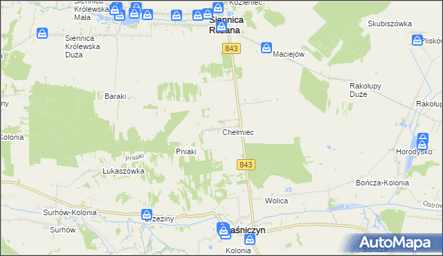 mapa Chełmiec gmina Kraśniczyn, Chełmiec gmina Kraśniczyn na mapie Targeo