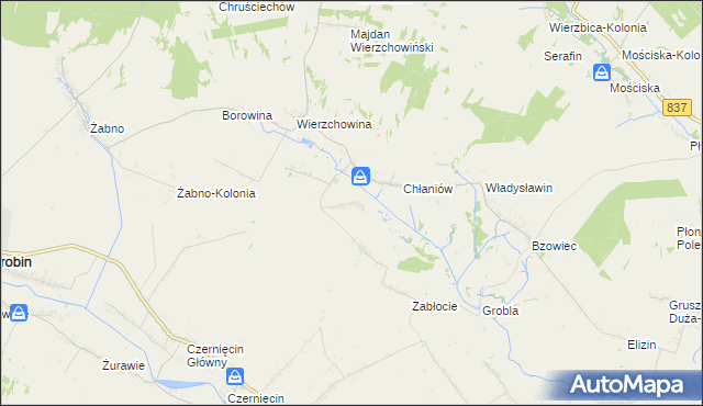 mapa Chłaniówek, Chłaniówek na mapie Targeo