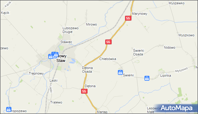 mapa Chlebówka, Chlebówka na mapie Targeo
