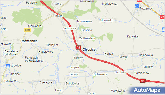 mapa Chłopice, Chłopice na mapie Targeo