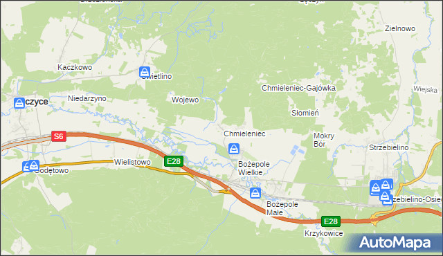 mapa Chmieleniec, Chmieleniec na mapie Targeo