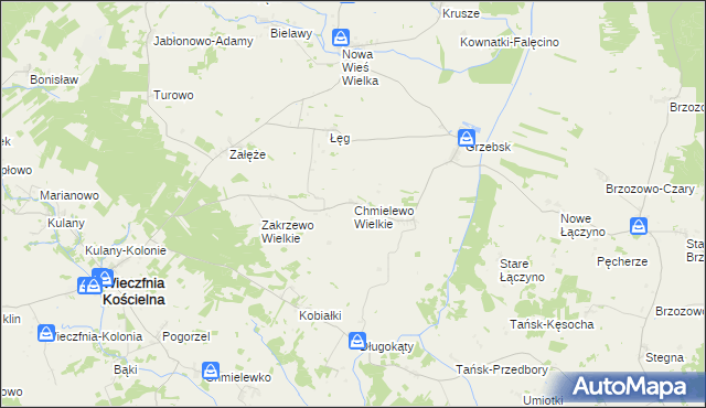 mapa Chmielewo Wielkie, Chmielewo Wielkie na mapie Targeo