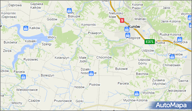 mapa Chocimów, Chocimów na mapie Targeo