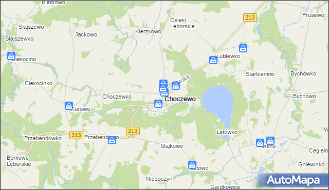 mapa Choczewo, Choczewo na mapie Targeo