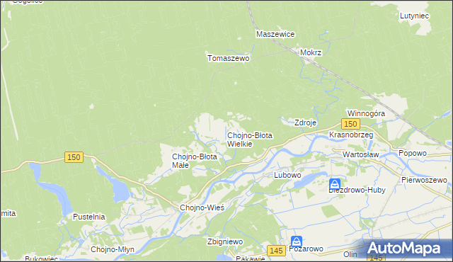 mapa Chojno-Błota Wielkie, Chojno-Błota Wielkie na mapie Targeo