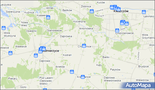 mapa Chorzenice gmina Sulmierzyce, Chorzenice gmina Sulmierzyce na mapie Targeo