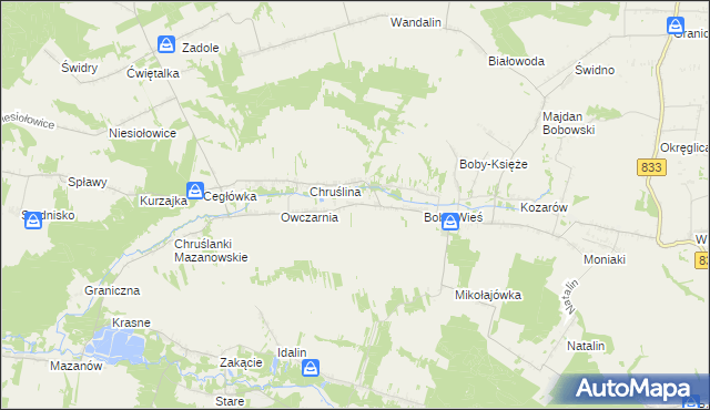 mapa Chruślina-Kolonia, Chruślina-Kolonia na mapie Targeo