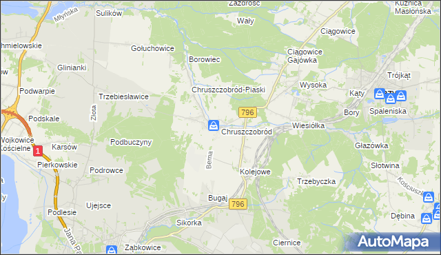 mapa Chruszczobród, Chruszczobród na mapie Targeo