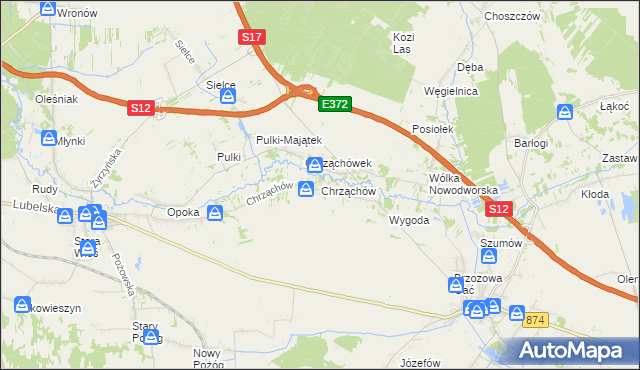 mapa Chrząchów, Chrząchów na mapie Targeo