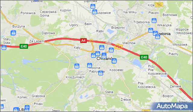 mapa Chrzanów, Chrzanów na mapie Targeo
