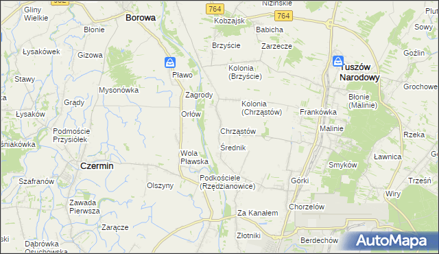 mapa Chrząstów gmina Mielec, Chrząstów gmina Mielec na mapie Targeo