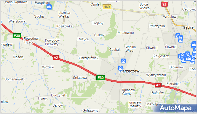 mapa Chrząstów Wielki, Chrząstów Wielki na mapie Targeo