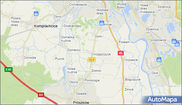 mapa Chrząszczyce, Chrząszczyce na mapie Targeo