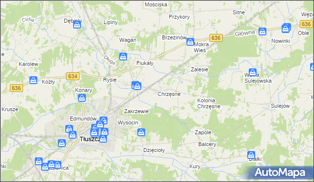 mapa Chrzęsne, Chrzęsne na mapie Targeo