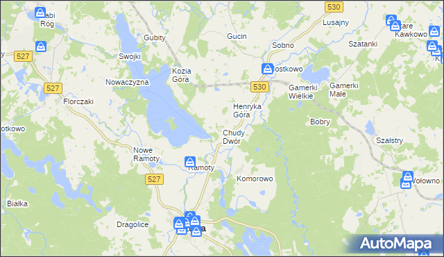 mapa Chudy Dwór, Chudy Dwór na mapie Targeo