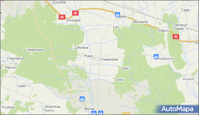 mapa Chwaliszew, Chwaliszew na mapie Targeo