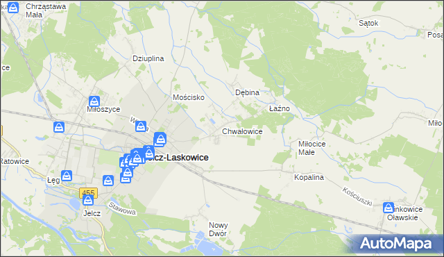 mapa Chwałowice gmina Jelcz-Laskowice, Chwałowice gmina Jelcz-Laskowice na mapie Targeo