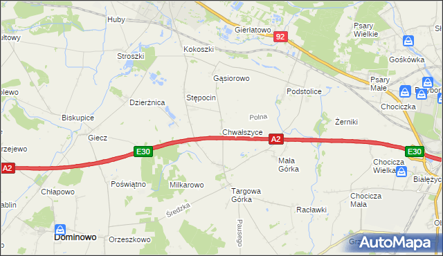 mapa Chwałszyce, Chwałszyce na mapie Targeo