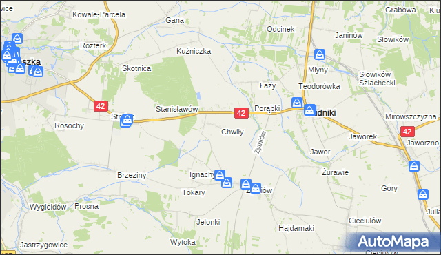 mapa Chwiły, Chwiły na mapie Targeo