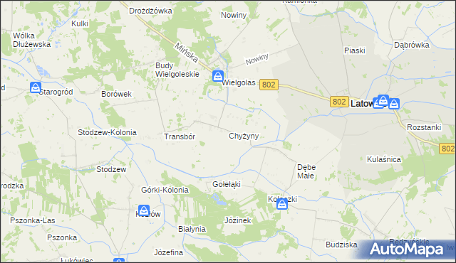 mapa Chyżyny, Chyżyny na mapie Targeo