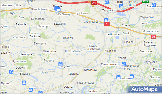 mapa Cichawa, Cichawa na mapie Targeo