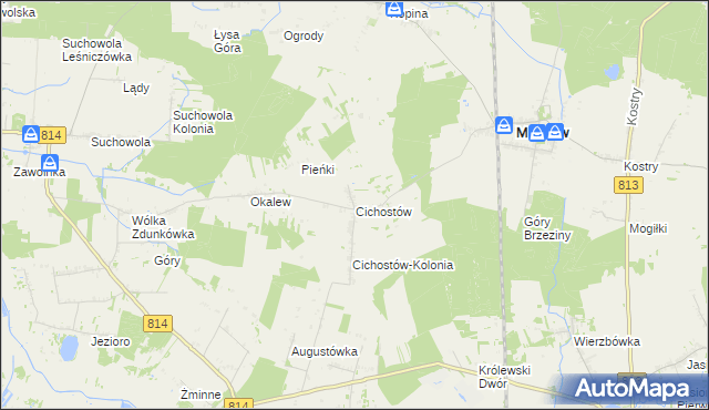 mapa Cichostów, Cichostów na mapie Targeo