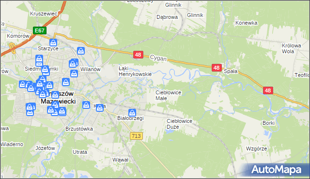 mapa Ciebłowice Małe, Ciebłowice Małe na mapie Targeo