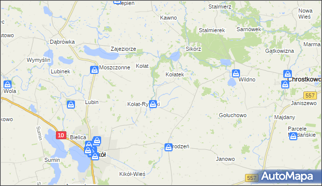 mapa Ciełuchowo, Ciełuchowo na mapie Targeo