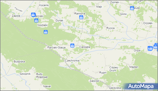 mapa Cierpięta gmina Baranowo, Cierpięta gmina Baranowo na mapie Targeo