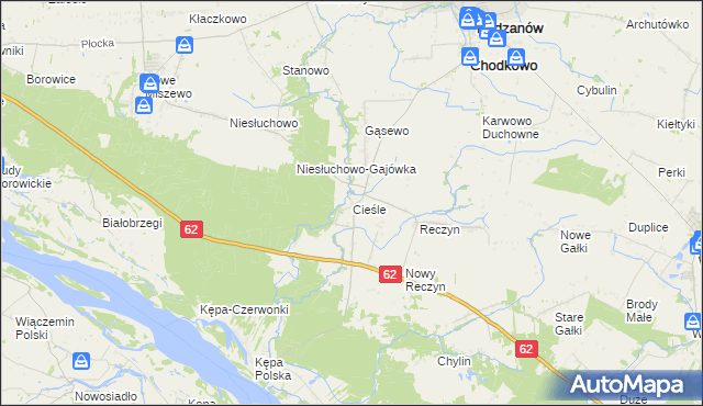 mapa Cieśle gmina Bodzanów, Cieśle gmina Bodzanów na mapie Targeo