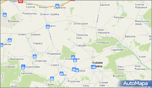 mapa Cieszątki, Cieszątki na mapie Targeo