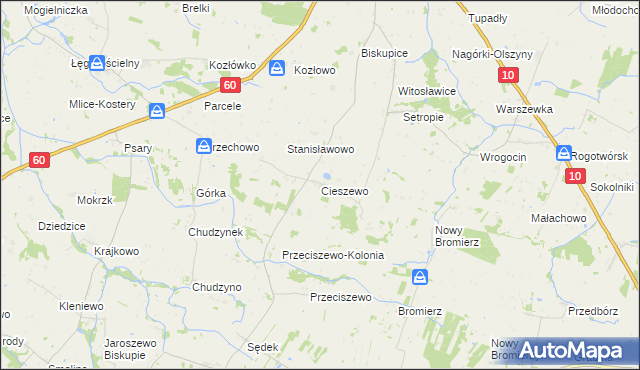 mapa Cieszewo, Cieszewo na mapie Targeo