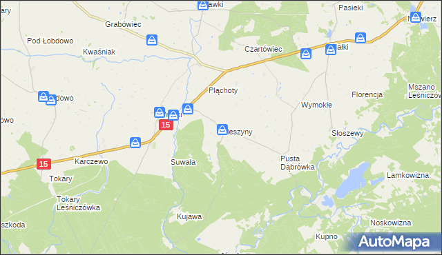 mapa Cieszyny gmina Golub-Dobrzyń, Cieszyny gmina Golub-Dobrzyń na mapie Targeo