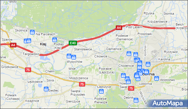 mapa Cikowice, Cikowice na mapie Targeo