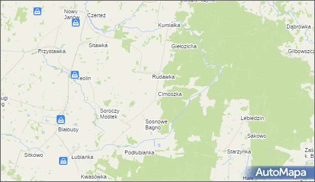 mapa Cimoszka, Cimoszka na mapie Targeo