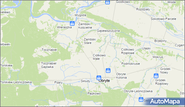 mapa Ciółkowo Małe, Ciółkowo Małe na mapie Targeo