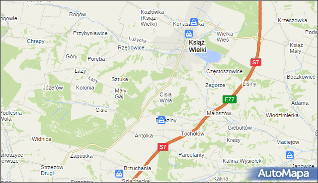 mapa Cisia Wola, Cisia Wola na mapie Targeo
