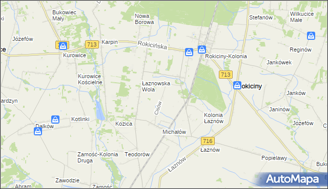 mapa Cisów gmina Rokiciny, Cisów gmina Rokiciny na mapie Targeo