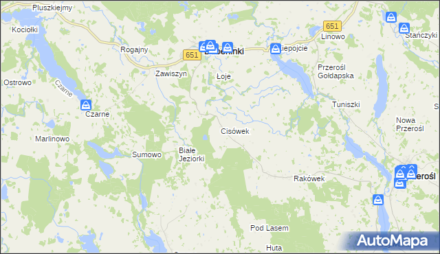 mapa Cisówek gmina Dubeninki, Cisówek gmina Dubeninki na mapie Targeo