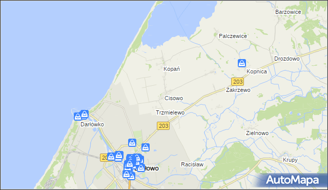 mapa Cisowo, Cisowo na mapie Targeo