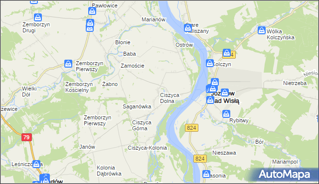 mapa Ciszyca Dolna, Ciszyca Dolna na mapie Targeo