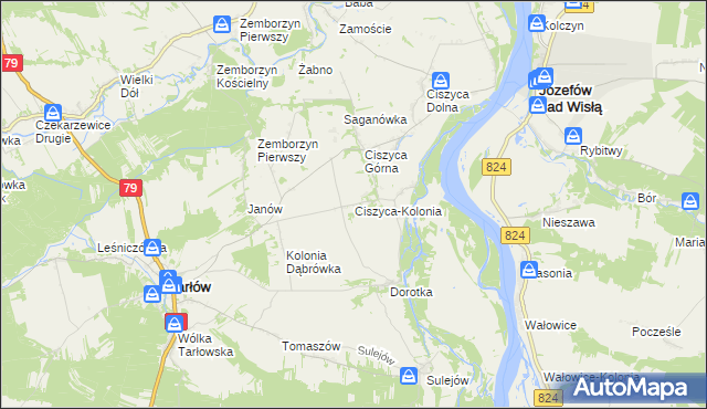 mapa Ciszyca-Kolonia, Ciszyca-Kolonia na mapie Targeo