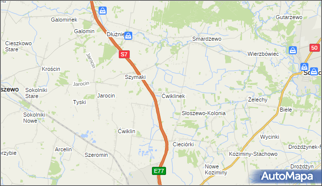 mapa Ćwiklinek, Ćwiklinek na mapie Targeo
