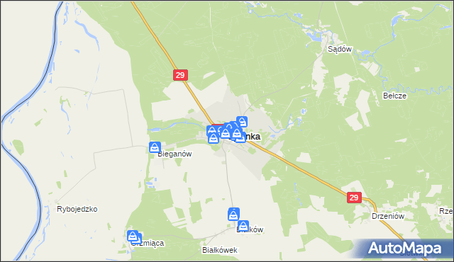mapa Cybinka, Cybinka na mapie Targeo