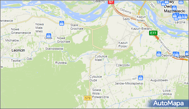 mapa Cybulice Małe, Cybulice Małe na mapie Targeo